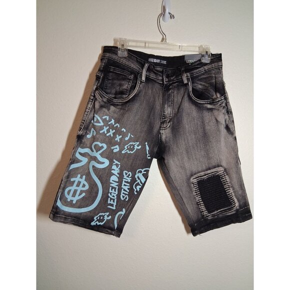 NWT Legendary Status Denim Blue Jeans Distressed Grunge Streetwear Skater Sz 36 - Picture 1 of 9